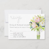 Illustrierte florale UAWG Moderne und Menüauswahl RSVP Karte (Vorderseite)