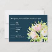 Illustrierte florale UAWG Moderne und Menüauswahl RSVP Karte (Rückseite)