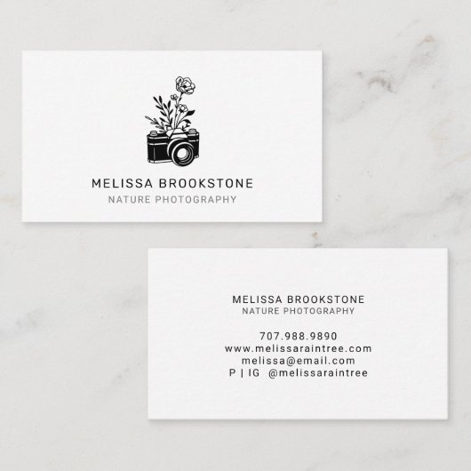 Illustrierte Fotografie und Blume Visitenkarte (Vorne/Hinten)