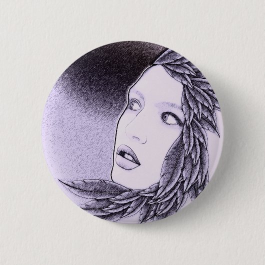 Illustrierte Frau Button (Vorderseite)