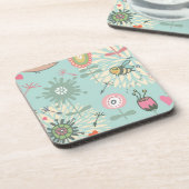 Illustrierte Frühlingsblumen und Bienen Untersetzer (Linke Seite)