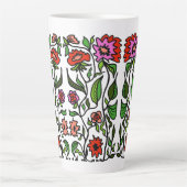 Illustrierte funky Gartenblumen Milchtasse (Vorderseite)
