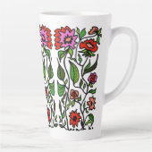 Illustrierte funky Gartenblumen Milchtasse (Rechts)