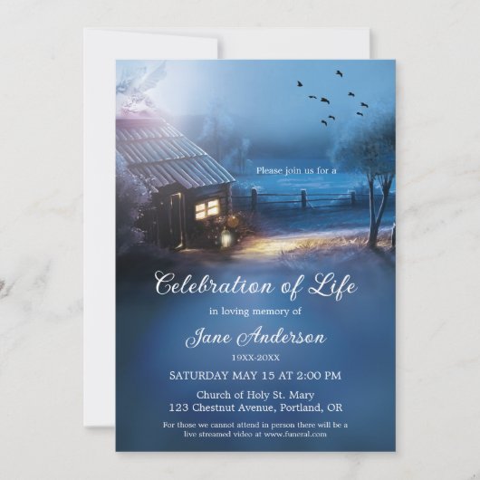 Illustrierte Gedenkfeier Einladung (Vorderseite)