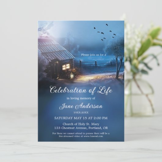 Illustrierte Gedenkfeier Einladung (Stehend Vorderseite)