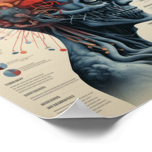 Illustrierte Gehirninformation - Minkowski-Diagram Poster (Ecke)