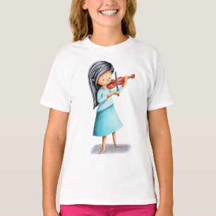 Illustrierte Geigenspielerin T-Shirt