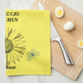 Illustrierte Gelbblumen Geschirrtuch (Viertel Falte)