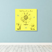 Illustrierte Gelbblumen Leinwanddruck (Insitu (Holzboden))