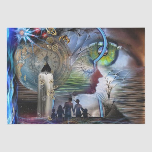 Illustrierte Grafikverpackungspapier Seidenpapier (Vorderseite)