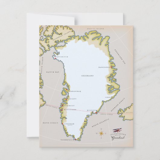 Illustrierte Grönlandkarte (Vorderseite)