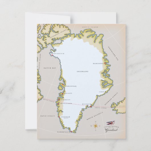 Illustrierte Grönlandkarte (Rückseite)