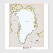 Illustrierte Grönlandkarte Aufkleber (Blatt)