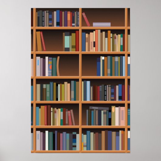 Illustrierte große virtuelle Bibliothek Poster (Vorne)