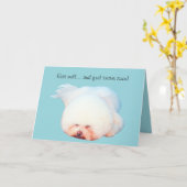 Illustrierte Gruß-Karte SchlafensBichon Frise Karte (Gelbe Blume)