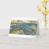 Illustrierte Grußkarte Narwals, Leere Karte (Gelbe Blume)