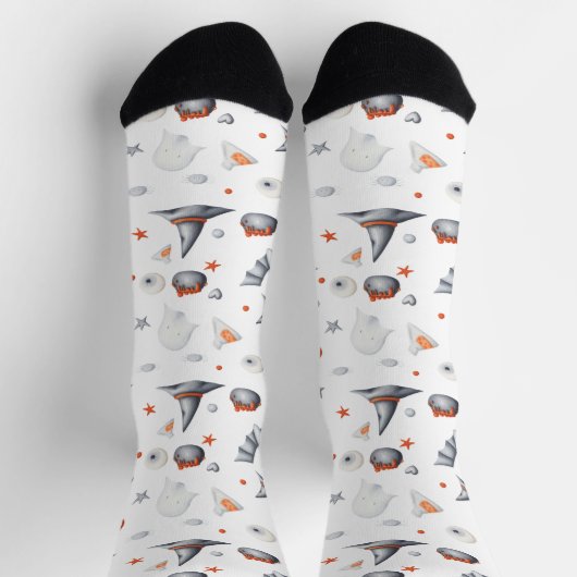 Illustrierte Halloween-Fans Socken (Oben)