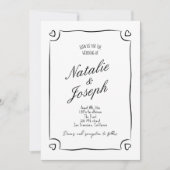 Illustrierte Hand Drawn Whimsical Foto Hochzeit Einladung (Vorderseite)