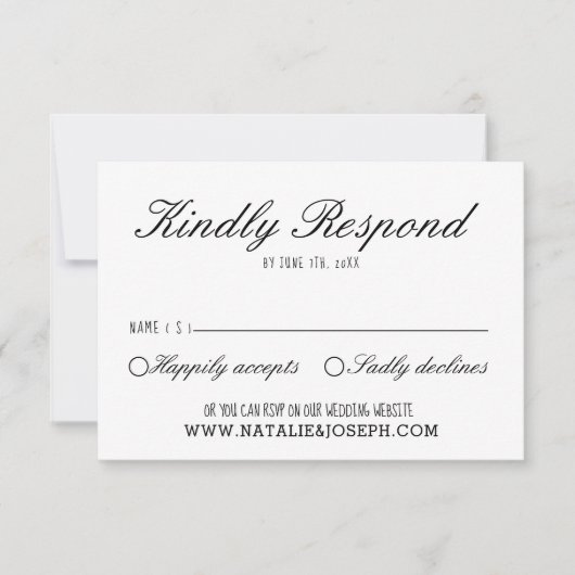 Illustrierte handgeschriebene, einzigartige modern RSVP karte (Vorderseite)