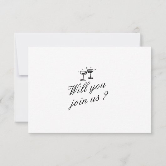 Illustrierte handgeschriebene, einzigartige modern RSVP karte (Rückseite)