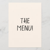 Illustrierte handgeschriebene Gezeichnet Retro Qui Menükarte (Rückseite)