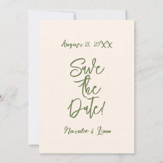 Illustrierte handgeschriebene Heirat der Moderne Save The Date (Vorderseite)