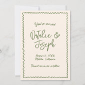 Illustrierte handgeschriebene Heirat der Moderne Save The Date (Rückseite)