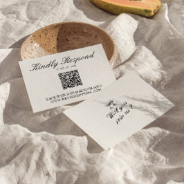 Illustrierte handgeschriebene QR-Hochzeit RSVP Karte