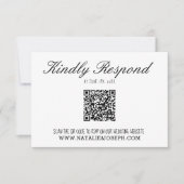 Illustrierte handgeschriebene QR-Hochzeit RSVP Karte (Vorderseite)