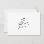 Illustrierte handgeschriebene QR-Hochzeit RSVP Karte (Rückseite)