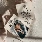 Illustrierte handgeschriebene Retro Quirky Foto Ho Save The Date