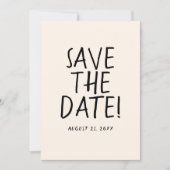 Illustrierte handgeschriebene Retro Quirky Fun Wed Save The Date (Vorderseite)