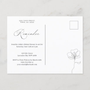 Illustrierte handgezeichnete Blume Erinnerung UAWG Einladungspostkarte