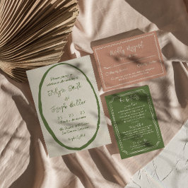 Illustrierte handgezeichnete Hochzeit Einladung