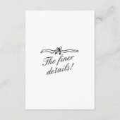 Illustrierte Handschrift Gezeichnet Hochzeitsdetai Begleitkarte (Rückseite)