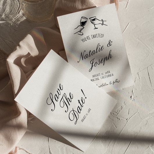 Illustrierte Handschrift Gezeichnet Niedliche Fun  Save The Date