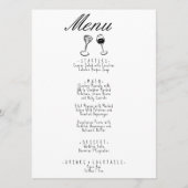 Illustrierte Handschrift Gezeichnet Quirky Wedding Menükarte (Vorderseite)