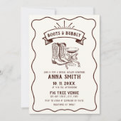 Illustrierte Handstiefel und Niedliches Brautparty Einladung (Vorderseite)