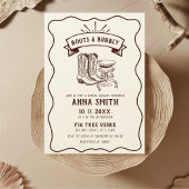 Illustrierte Handstiefel und Niedliches Brautparty Einladung