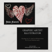 Illustrierte Herz-Künstler-Karte Visitenkarte (Vorne/Hinten)