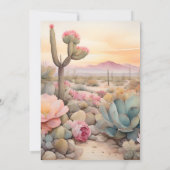 Illustrierte Hochzeit der Wüstenkaktus Einladung (Rückseite)