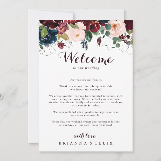 Illustrierte Hochzeit im Herbst Wasserfarbe Willko (Vorderseite)