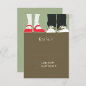Illustrierte Hochzeit mit Girly Shoes & Sneakers ( RSVP Karte (Vorne/Hinten)