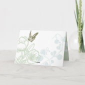 Illustrierte Hochzeit von Flora & Butterfly Dankeskarte (Rückseite)