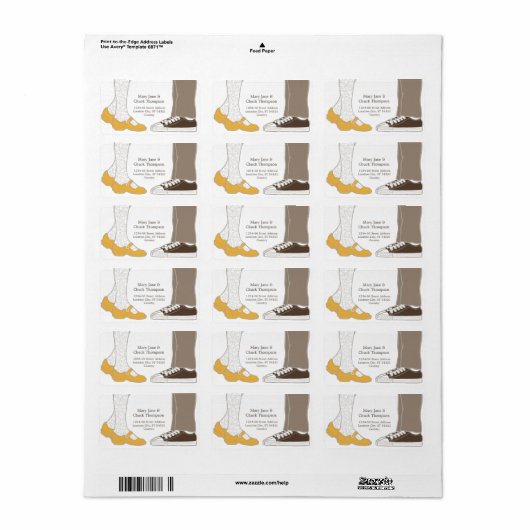 Illustrierte Hochzeit von Girly Shoes & Sneakers Adressaufkleber (Vorne)