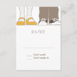 Illustrierte Hochzeit von Girly Shoes & Sneakers RSVP Karte