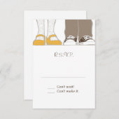 Illustrierte Hochzeit von Girly Shoes & Sneakers RSVP Karte (Vorne/Hinten)
