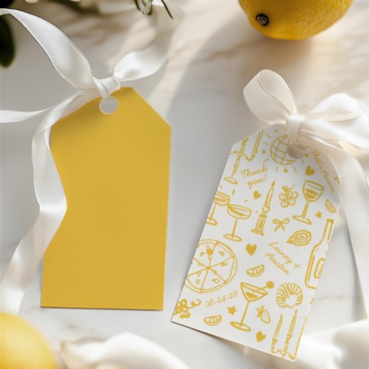 Illustrierte Hochzeit von Hand Gezeichnet Begrüßun Geschenkanhänger