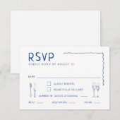 Illustrierte Hochzeit von Whimsical Hand RSVP Karte (Vorne/Hinten)