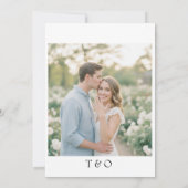 Illustrierte Hochzeitseinladungskarte mit floralen Save The Date (Rückseite)